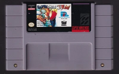 Earthworm Jim SNES 1992 AUTÉNTICO Juego Super Nintendo PROBADO Foto 1 de 3