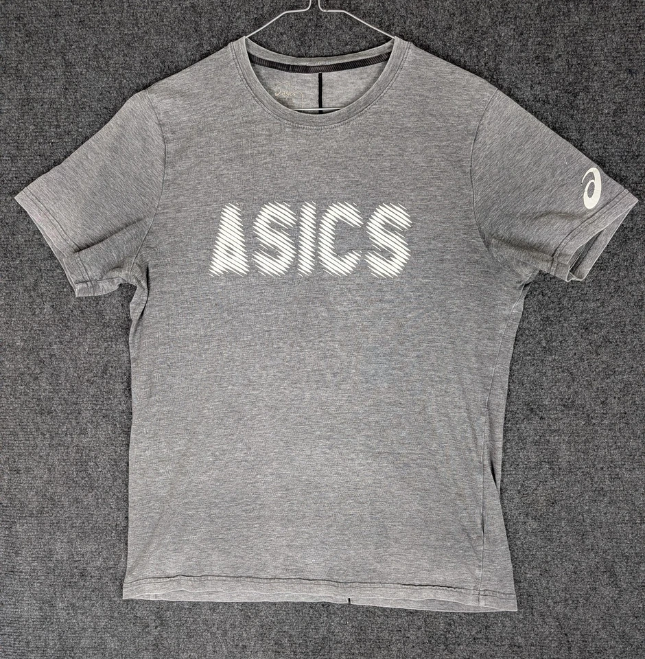 Asics Shirt Mens Medium M D1 Grey Lightweight Running Training Gym Tee - image 1 of 4