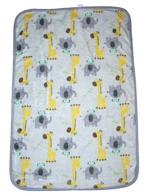 Garanimals 大象长颈鹿猫头鹰灰色黄色毛绒婴儿毯安全 Lovey — 第 1/3 张图片