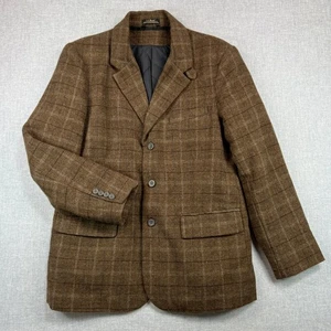 L.L. Bean Men's 42R Shetland Wool Brown Plaid Blazer Jacket Primaloft Lined - Picture 1 of 14