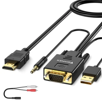 Adattatore da VGA a HDMI con Audio | 1080P | Plug & Play - Immagine 1 di 4