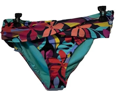 Bleu Rod Beattie Womens Binkini Bottom Swimsuit Black Floral Size 14 large New! - Image 1 of 3