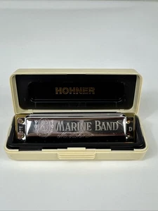 Vintage M. Hohner Marine Band Harmonica A440 Key of D.  Excellent Condition. - Picture 1 of 14