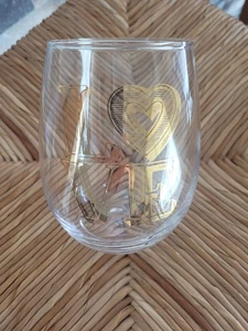 Copa de vino sin tallo LOVE Heart San Valentín Ocean Lake - Imagen 1 de 3