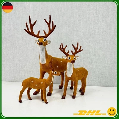 3x Xmas Party Atmosphäre Rentier Plüschtier Weihnachten Tische Dekor Hirsch Elch - Bild 1 von 4
