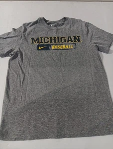 University of Michigan Wolverines Nike Baseball T-Shirt - Größe Medium Baumwolle grau - Bild 1 von 7