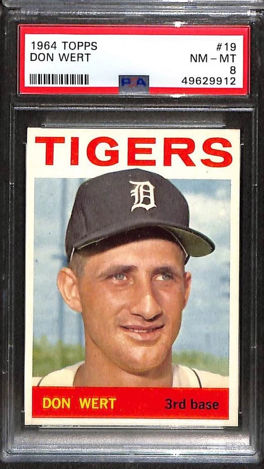 1964 Topps #19 Don Wert PSA 8 NM-MT 49629912  - Image 1 of 3