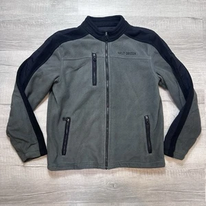 Harley Davidson Full Zip Fleece Jacket Mens Medium Gray Willie G Biker Moto - Picture 1 of 9