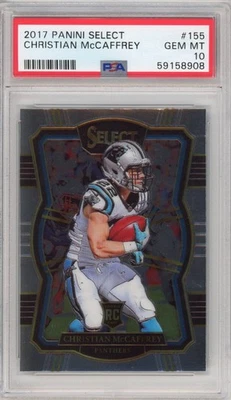 Graded 2017 Panini Select Christian McCaffrey #155 Premier Level Prizm Rookie RC - Image 1 of 2