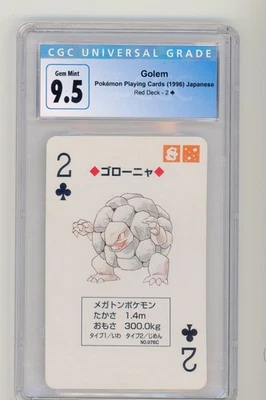 Pokemon Golem 1998 CGC 9,5/CGC 10 cartas de juego 2 de palos baraja roja gema japonesa Foto 1 de 2