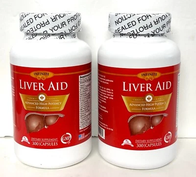Infinite Liver Aid Fórmula Avanzada Alta Potencia 300 Cápsulas Paquete de 2, Exp:12/26 Foto 1 de 3
