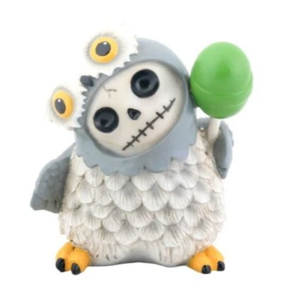PT Furry Bones Snow Hootie the Snow Owl Skull Resin Mini Figure