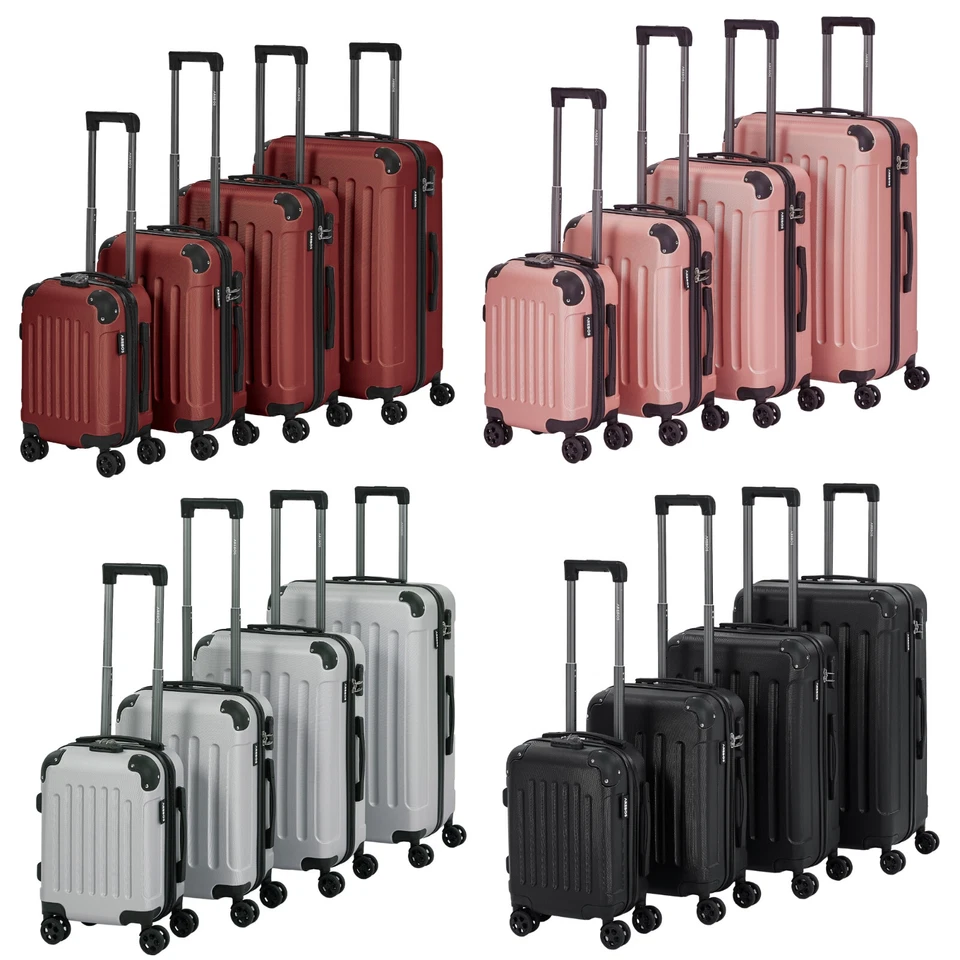 AREBOS Reisekoffer 4er Set Hartschalen Koffer Trolley Kofferset S-M-L-XL-Set ABS - Bild 1 von 1