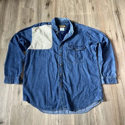 Camisa Remington Para Hombres L Azul Denim Beige Jean Campo de Tiro Arma de Fuego Acolchada Foto 1 de 4