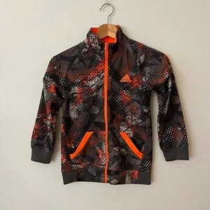 Adidas Gray Orange Track Jacket Kid's Size 7X - Picture 1 of 5