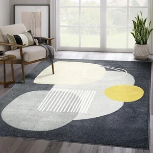 Abani Deco Collection Area Rug - Grey Minimalist Design -6' x 9' - Easy to Cl... - Picture 1 of 8