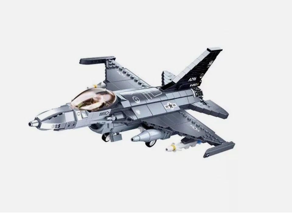 Building Blocks Military MOC F-16C Falcon Fighter Jet Aircraft Bricks Model Toys - Image 1 of 4
