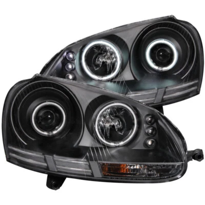 ANZO For 2006-2009 Volkswagen Rabbit Projector Headlights W/ Halo Black (CCFL) - Image 1 of 4