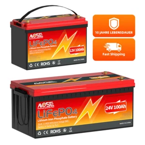12V 24V LiFePO4 100Ah 200Ah 300Ah Lithium Battery BMS RV Solar Boat 15000+Cycle - Picture 1 of 91