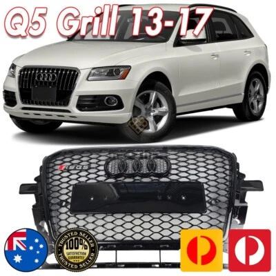 W/Logo For Audi Q5 Q5L SQ5 2013-2016 2017 Car Front Bumper Grille Upper Grill - image 1 of 4