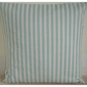 18x18 Duck Egg Cushion Cover Stripes 18" Blue and Cream Striped Pillow Covers - Picture 1 of 1