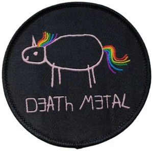 DEATH METAL UNICORN - Black Round - 8 cm - Patch - 169469 - Picture 1 of 1
