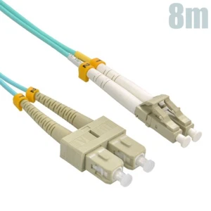 8M 26FT LC to SC 10G OM3 Duplex Multimode 50/125 Fiber Optic Optical Patch Cable - Picture 1 of 5