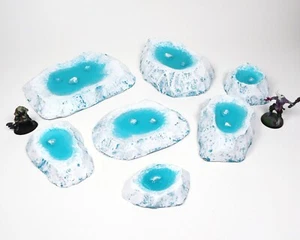 Ice Melt Snow Terrain Pools (Handmade for Warhammer 40k, Dungeons & Dragons RPG) - Bild 1 von 6
