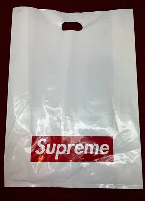 (Lote de 7) Bolsas de Compras SUPREME Nueva York Logotipo Caja 2 Lg, 4 M Blanco/Rojo, 1 M Transparente Foto 1 de 2