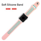 Silicone Replacement Band for Apple Watch, 38/40mm, Pink/Green – Secure, Adjusta