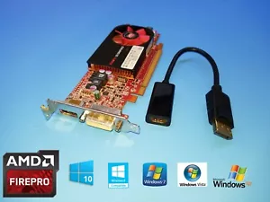 HP Compaq dc7600 dc7700 dc7800 dc7900 SFF FirePro Video Card + DP to HDMI Cable - Picture 1 of 2