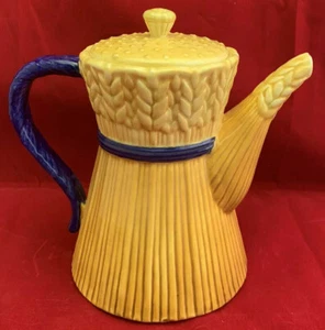 VINTAGE JAY WILLFRED, ANDREA BY SADEK CERAMIC WHEAT TEAPOT WITH LID - Picture 1 of 12