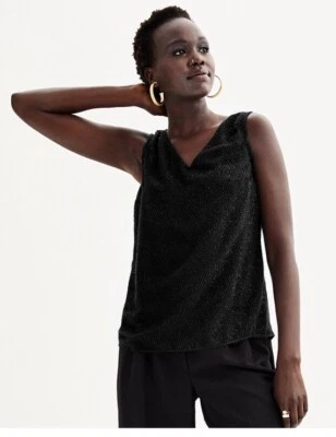 Camiseta sin mangas Nine West para mujer con cuello en V - negra - talla: pequeña - nueva con etiquetas al por menor $26 Foto 1 de 4