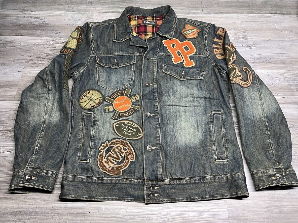 Pelle Pelle Blue Denim Coats, Jackets & Vests for Men for Pelle Pelle Blue Denim Coats, Jackets & Vests for Men for
