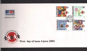 Zimbabwe FDC set 2002 Scott 913-916 Children art - Picture 1 of 1