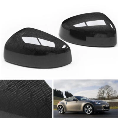 2x Tapa de cubierta de espejo retrovisor para Nissan 370Z Z34 2009-2020 fibra de carbono estilo panal Foto 1 de 4