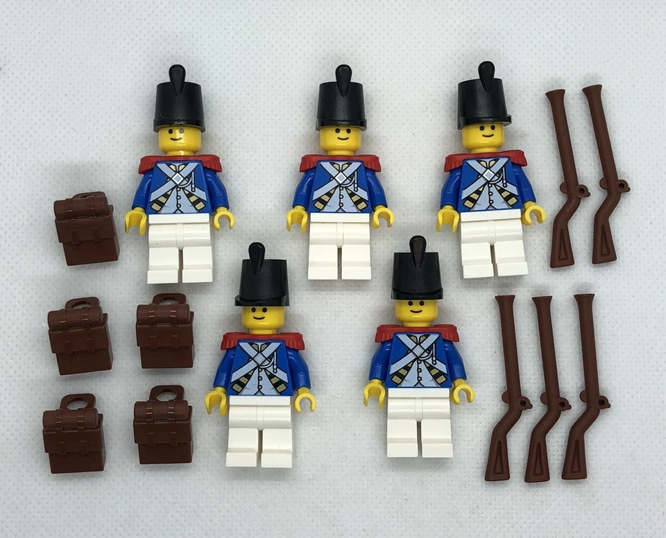 5 X Nuevas LEGO Imperial Abrigo Azul Soldado Minifiguras Figuras Piratas Mosquetes L230 Foto 1 de 1
