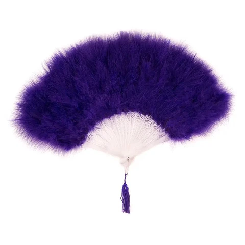 NEW PURPLE MARABOU  FEATHER FUR FOLD-ABLE FAN WALL DECOR 20" x 11" Cover