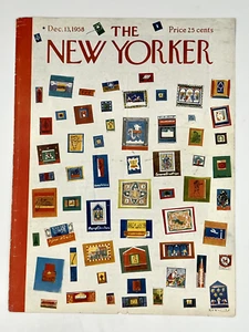 Original Dec 13, 1958 New Yorker Cover: Christmas Card Stamps - Picture 1 of 1