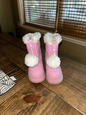 Botas de nieve Falls Creek rosa copo de nieve niño con cremallera talla 5 Foto 1 de 4