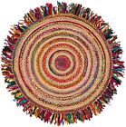 Rug Round cotton  jute mix braided style handmade area carpet for home decor rug