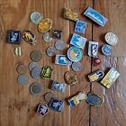 Soviet Russian Pins Coins Tokens Large Lot CCCP Military Memorabilia