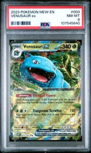 PSA 8 VENUSAUR EX 003/165 - S&V 151 MEW EN DOUBLE RARE HOLO ENGLISH - NM/MINT - Picture 1 of 2
