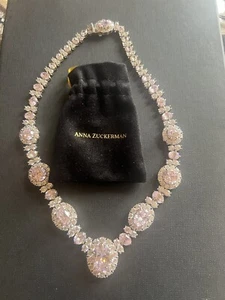 Anna Zuckerman Rosa y Collar 925 Paula Abdul Minorista $2165 Boda - Imagen 1 de 13