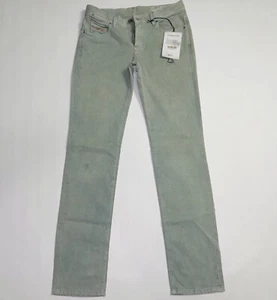 $ 258 NEU Diesel Jeans FAITHLEGG grün W28/Taille über 15 1/2 x 34 Reg. Str. ITALIEN - Bild 1 von 14