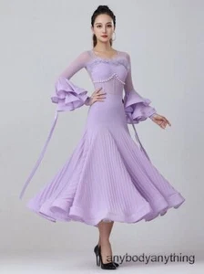 New Modern Dance Dress Women Ostrich Feather Ballroom High-end Competition Dress - Picture 1 of 16