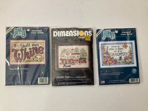 Lot of 3- Vintage Cross Stitch Kits- Grandmother’s Verse, Thou Shalt Not Whine - Picture 1 of 12