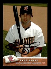 RYAN BARBA SIGNED 2007 GRANDSTAND BREVARD COUNTY MANATEES ON-CARD AUTO