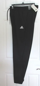 NEW MENS ADIDAS SINGLE JERSEY TAPERED OPEN HEM JOGGER PANTS SZ XL BLACK $45 - Picture 1 of 3