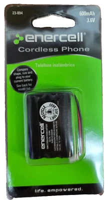Batería de teléfono inalámbrico Enercell 600 mAh 3,6 V Ni-MH 23-894 NUEVA Foto 1 de 4